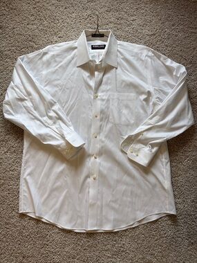 kirkland white dress shirt Kirkland Signature (17 1/2-32/33 XL) Men's Tailored Fit Dress Shirt 100% Cotton
